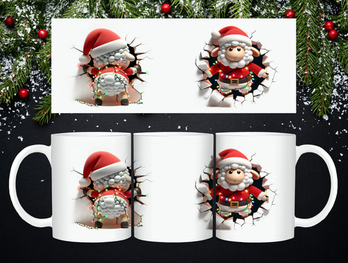 Christmas sheep mug 11oz - sheep,