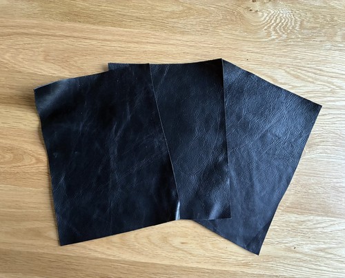 Black leather pieces - leather,