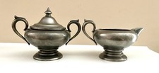 Vintage Pewter Sugar Bowl with