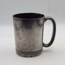 ANTIQUE 19th Century Victorian Pewter HALF PINT TANKARD