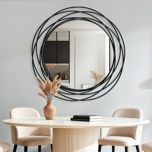 Round decorative wall mirror - round,