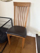4 Leon oak chairs with leather seats