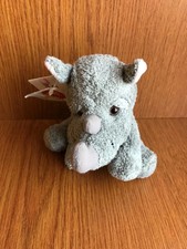 SMALL VERY CUTE GROVE INTERNATIONAL SOFT TOY PLUSH RHINO BEANIE. 16 X 11CM.
