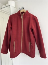 Ladies Winter Weight Cosy Cotton Traders Zip Up Bond Fleece Rusty Red M RRP £58 