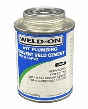 Weld-On Solvent Cement For ABS And PVC Plastic Plumbing Pipe 250ml