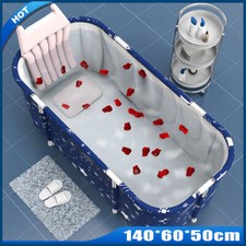 140*60cm Bathtub Folding Portable Bath Tub Adult Kids Warm Home SPA Soaking NEW