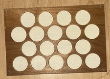Wooden Coin Display Tray, space for 18 Coins, each slot os 35mm diameter