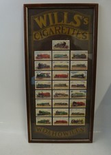 Wills's Cigarette Cards Framed Set 25 of Locomotives in Wooden Frame