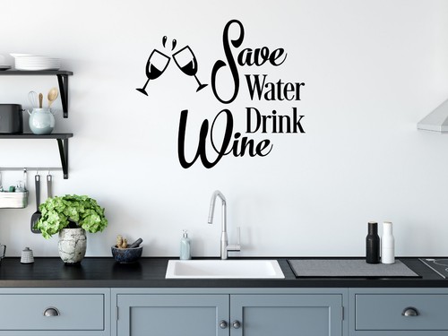 Wall stickers save water - save, wine