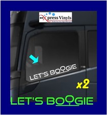 "LET'S BOOGIE" truck window