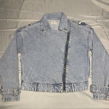 Denim moto jacket asymmetrical - denim,