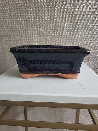 Bonsai pot glazed - bonsai, navy