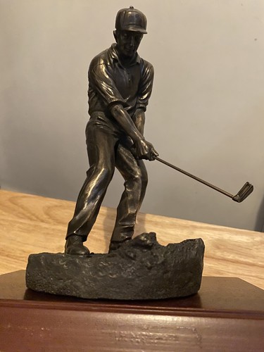 Vintage bronze effect golfer - bronze,