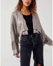 Free People Sea Urchin Sequin Fringe Jacket Shrug - size M (new no tag)