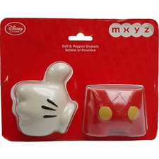 Disney Store Mickey Mouse Glove & Shorts Salt Pepper Shaker Pot Set MXYZ Cruet