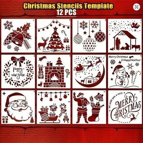 12pcs 13cm christmas painting - 13cm,