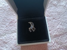 S925 ALE Disney Silver Dangle Sparkling Moon Pandora S925 Charm