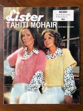 Lister N2390 knitting pattern ladies mohair mid sleeve scoop neck cardigan & top