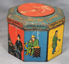 Rare Vintage 1930s Hughes Wheel of Fortune Spinning Litho Print Biscuit Tin