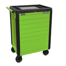 Sealey APPD7G Push-to-Open Rollcab Tool Cabinet Storage Box, 7 Drawer, Green A