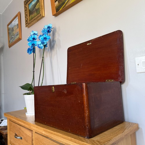 Antique solid mahogany box - antique,