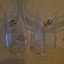 2x San Miguel Especial Pint 20oz Toughened Nucleated Goblet Glass  M14