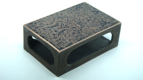 Vintage fine brass enamel - brass,