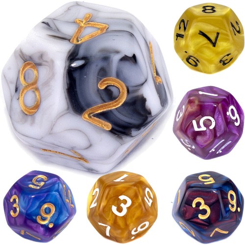 D12 poly dice - d12, colour)