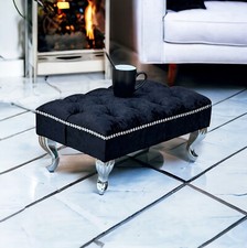 Upholstered Chesterfield Footstool Pouffe Seat Stool Home Chair Foot stool Bench