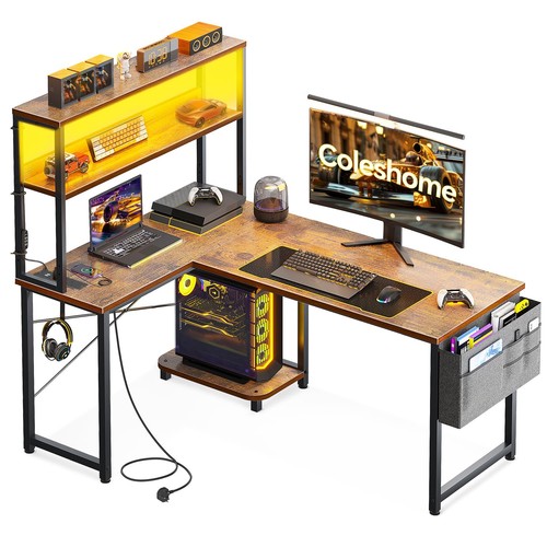 Coleshome shaped gaming desk - shaped,