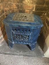 French Blue Enamel Stove Woodburner
