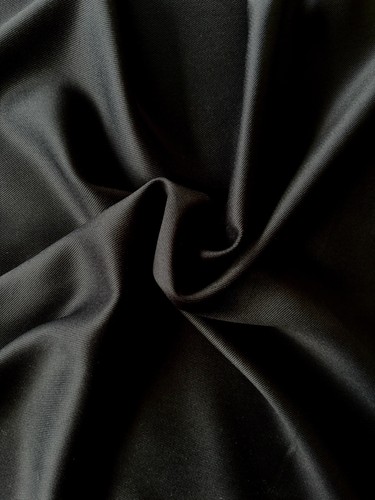 Jet black twill fabric - fabric, .