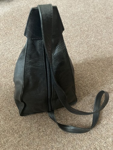 Black leather tula shoulder - leather,