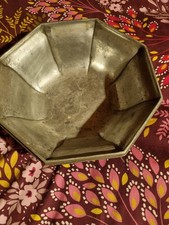 Antique 1930s  Octagonal French Pewter Fruit Bowl Great Patina