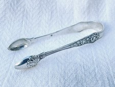 PAIR OF HEAVY EARLY VICTORIAN SILVER SUGAR TONGS- Henry J Lias, London, 1853.
