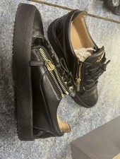 Giuseppe Zanotti Men’s Black Gold Zip Shoes Trainers Size Uk 8.5 Eu 42.5 Used