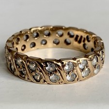 9ct Gold Eternity Ring Spinel 3.80g Vintage Scrap Or Wear Hallmarked Size O.5