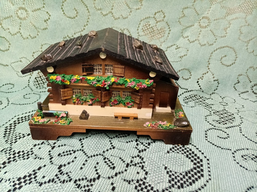 Swiss chalet jewelry music box - swiss,