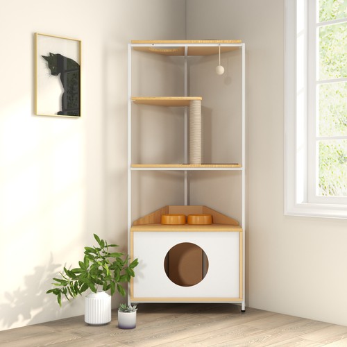 Corner cat tower - corner, tree