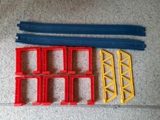 Tomy Trackmaster Bridge Supports Risers  Bridge x 6 & 2 long curve straights