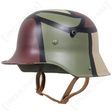 WW1 German Army M16 Helm - 3 Colour Camo Finish-Replica