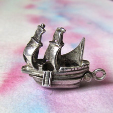 VINTAGE SILVER OPENING GALLEON