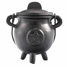 Cast Iron Cauldron with Pentagram 6.5x13cm