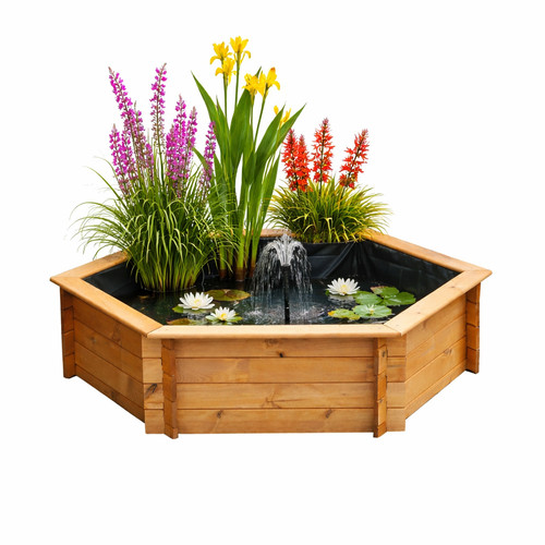 Raised hexagon garden solar - garden,