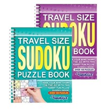 Squiggle P2936 A5 Spiral Bound Travel Size Sudoku 100+ Puzzle Books - Set of 2