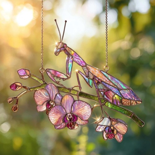 Pink mantis orchid flower - mantis,