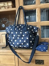 CATH KIDSTON BABY NAPOY CHANGING BAG WITH MAT NAVY SPOTTY POLKA DOT OILCLOTH 