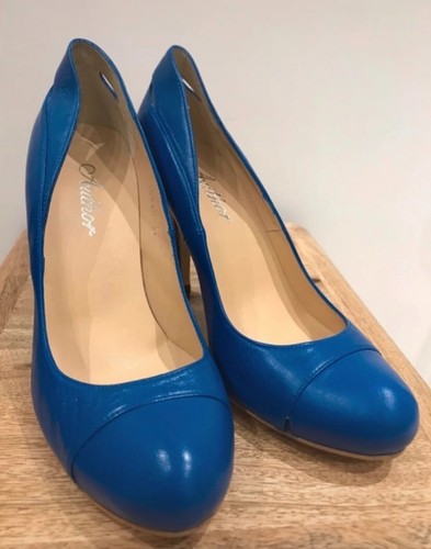 Natural leather royal blue - leather,