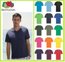 Plain V-NECK  Men's  Cotton Sports Tee Fruit of the Loom ORIGINAL T(S-3XL)
