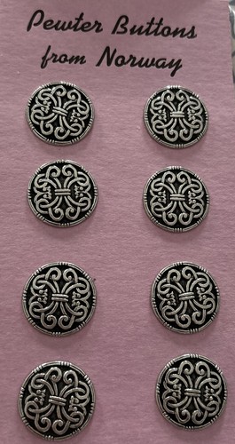 Vintage pewter buttons - , 8